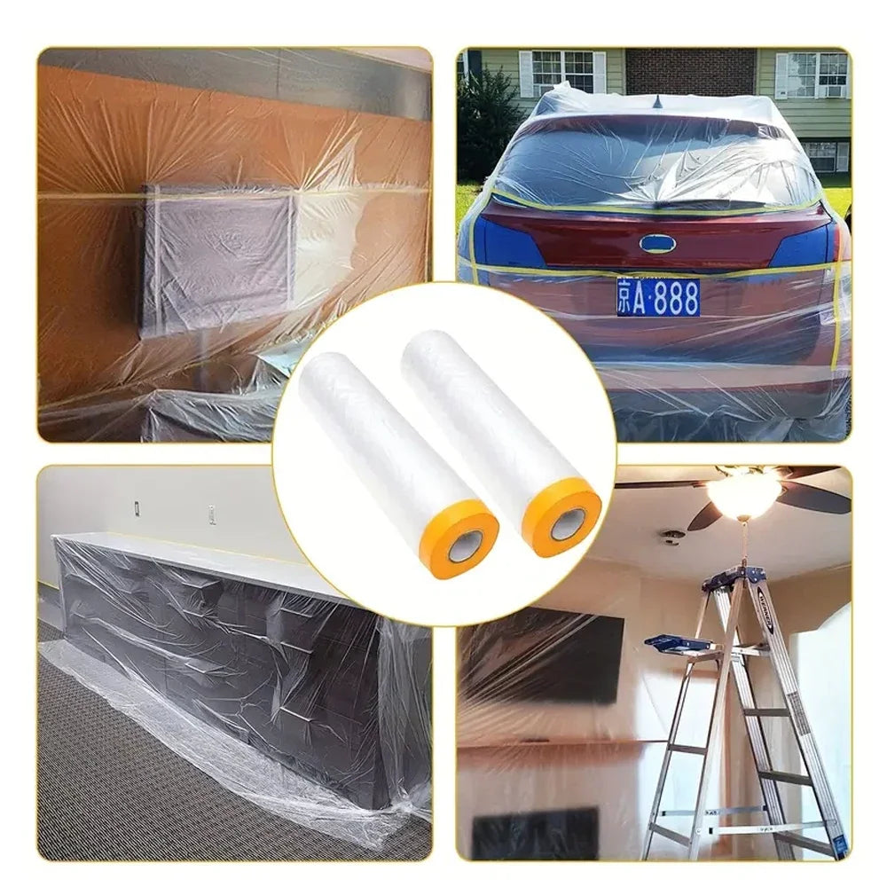 20m Paint Protection Film, Waterproof and Dustproof, Cutting Protection Film for Walls and Furniture, Plastic Seal Tape
