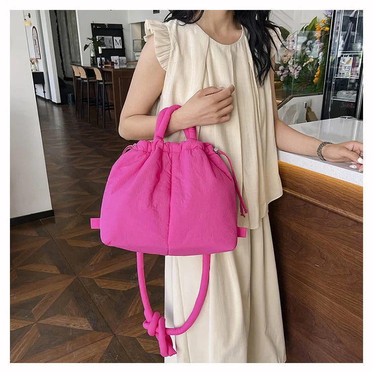Women Shoulder Crossbody Bags Casual Nylon Padded Tote Bag Designer Soft Puffer Simple Vintage Large Capacity Handbags