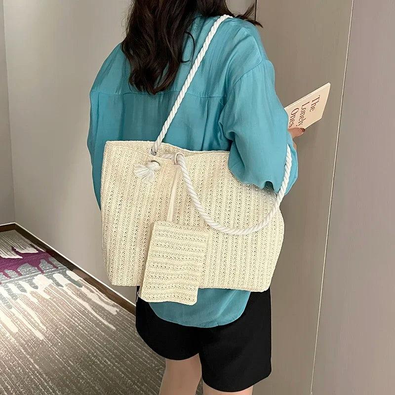 2025 France Designer Women Handbags Fashion Large Capacity Straw Tote Bag Summer Beach Bag Casual Bali Big Purse