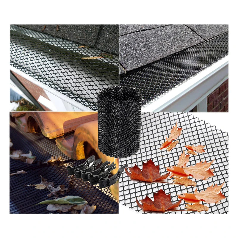 Guard Rain Anti-blocking Filter Gutter Guard Ladder Plastic Screen Mesh PVC Protective Net Leaf Guards