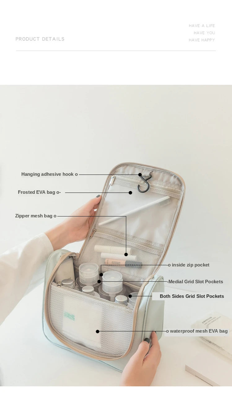 Fully Expanded Cosmetic Bag Makeup Pouch Make Up Box Toiletry Bag For Women Travel Essentials Storage Organizer Necessaire Bag