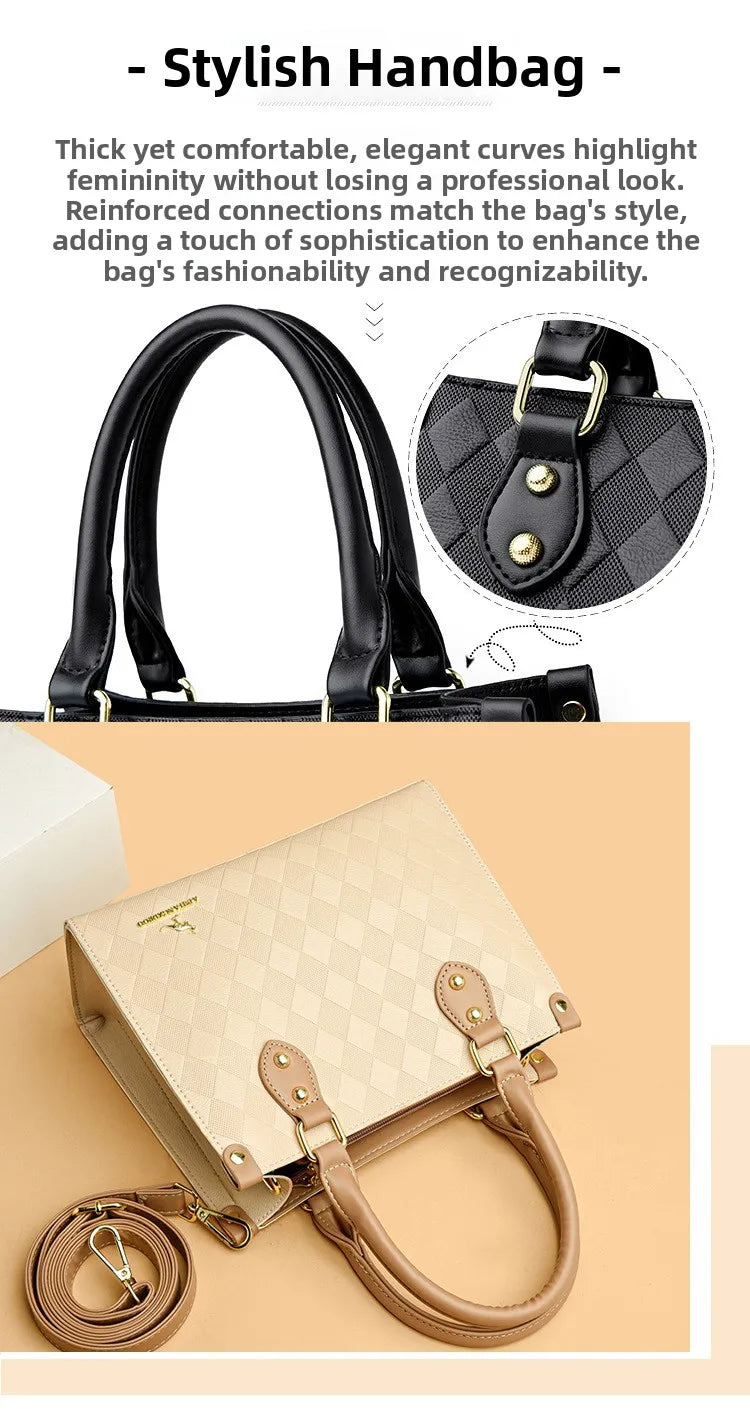 Fashionable Large Women's Handbag Shoulder Bag Crossbody Bag for Middle-Aged Mothers PU Material Boston Bag Style Summer Hot...