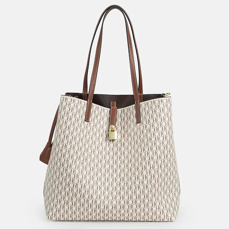 CHCH Women's Tote Bag Summer New Large Leisure Personalized Bag Retro Capacity Mother and Child Wallet