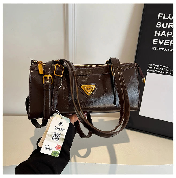 Luxury Brand Leather Messenger Bag, Women's Crossbody Bag For Ladies, Elegant Tote Bags With Famous Designer Popular Style