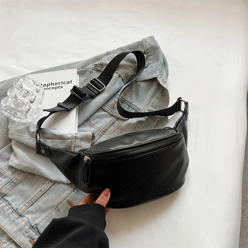 Luxury Brand Female Belt Bag Solid color Leather Fanny pack Purse Fashion Ladies Waist Bag Designer Shoulder Crossbody Chest Bag