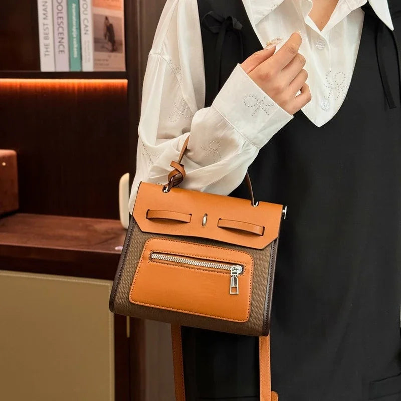 Luxury Women's Shoulder Bag Premium Leather Handbag Vintage Designer Crossbody Purse for Daily Use