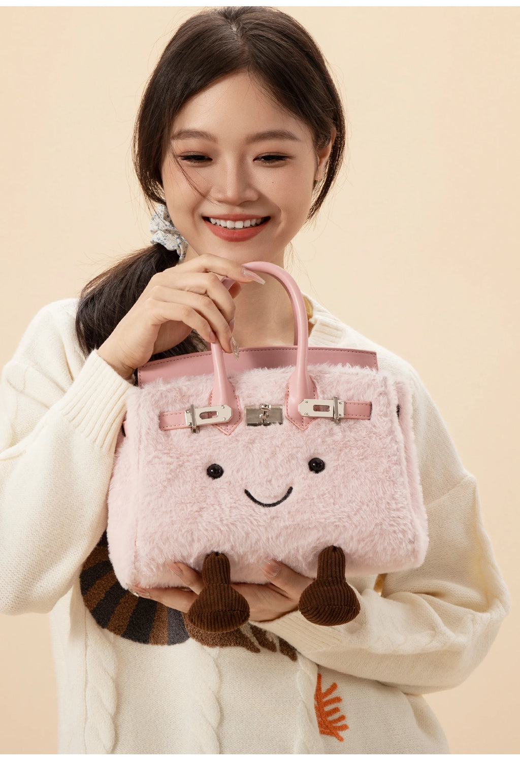 Cute Plu Crossbody Bag Women's Faionable Cartoon Handbag  Handbag Removable oulder Strap PU Leather Briti Sle