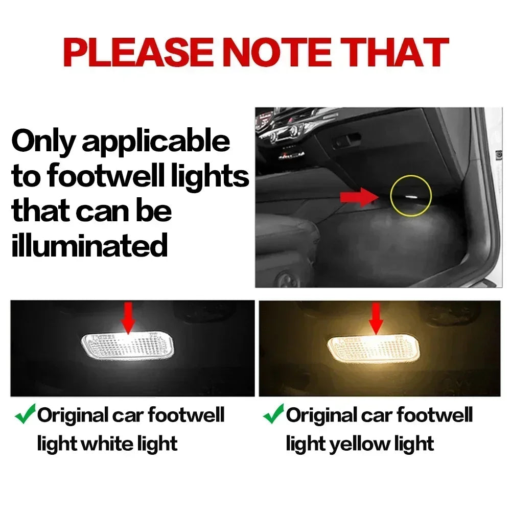 LED Car Footwell Light RGB Atmosphere Lamp Interior Decorative For VW Golf 6 MK6 EOS Sharan 7N Touareg 7L 7P Passat B5 B6 Arteon