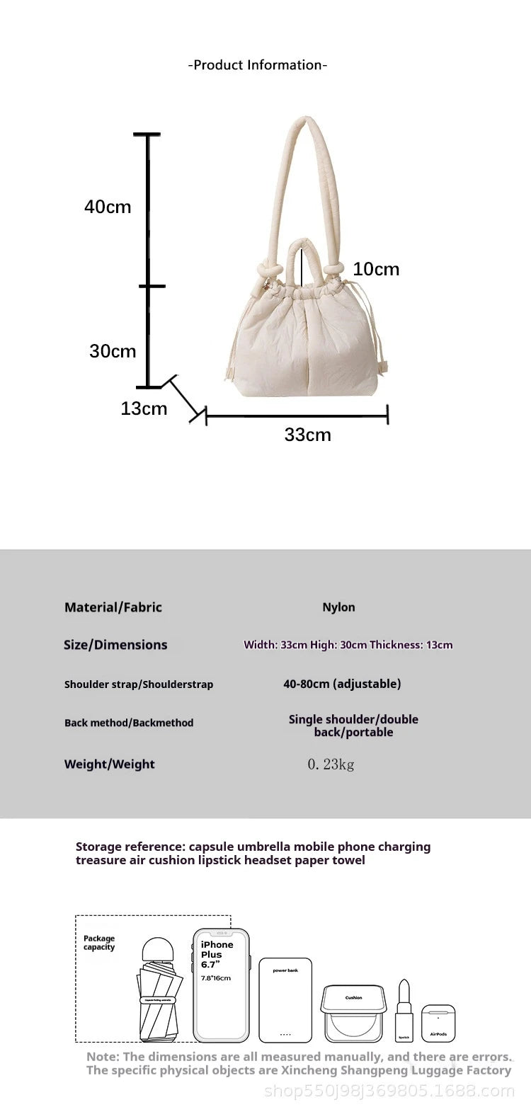 Women Shoulder Crossbody Bags Casual Nylon Padded Tote Bag Designer Soft Puffer Simple Vintage Large Capacity Handbags