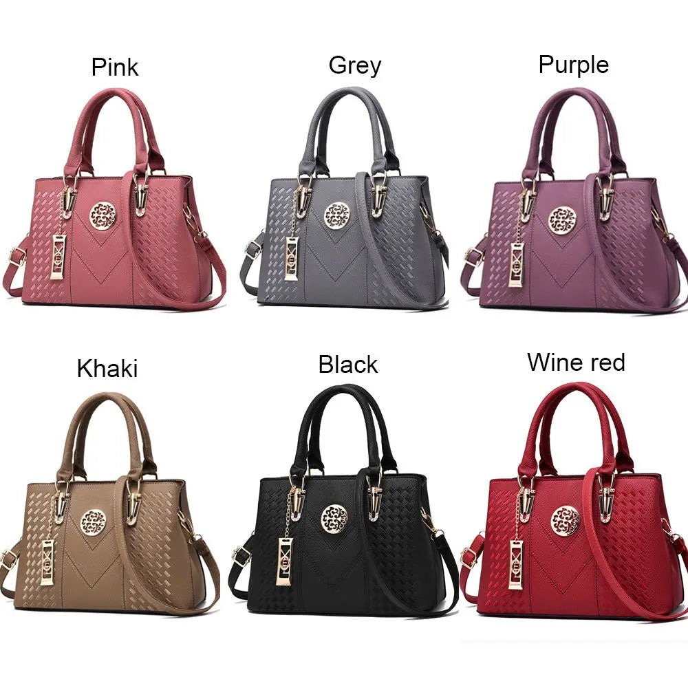 Women's Handbag Metal Hollow Carving Decor Shoulder Bag Fashion Purse Leather Bag Large Capacity Handbag Satchel Bag Mom's Bag
