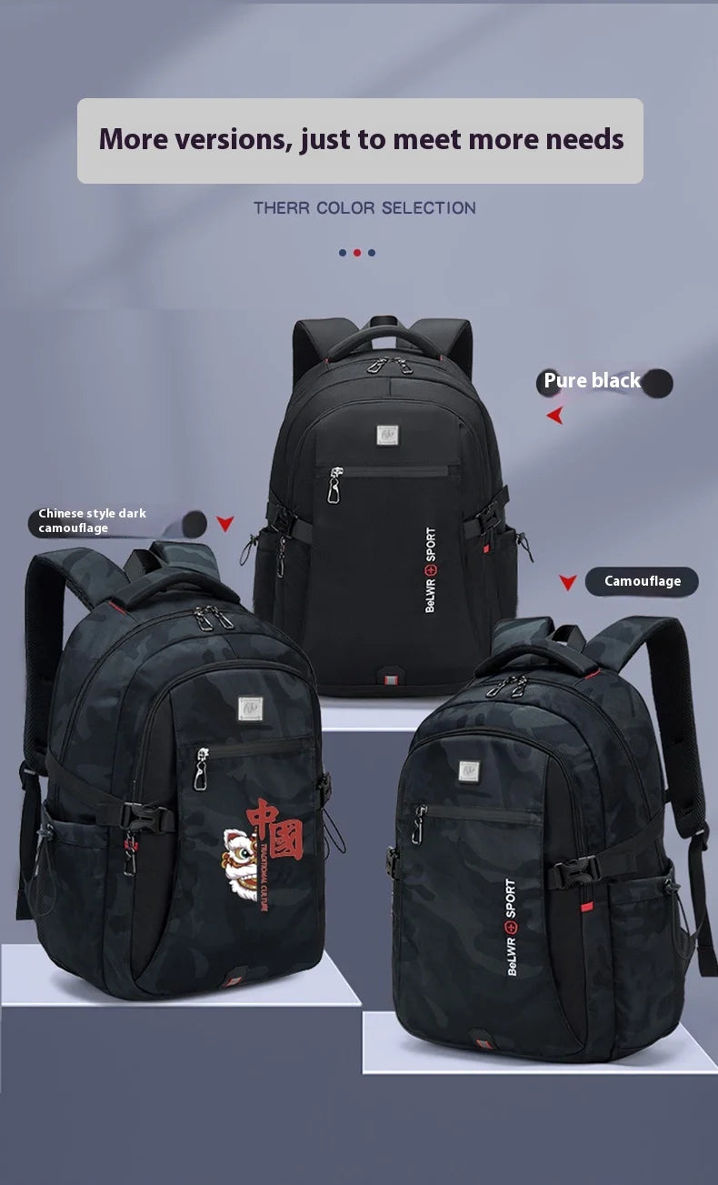 Backpack Primary School Middle School Students High School Bags Large Capacity Ultra-light Load Reduction Outdoor Travel Busines