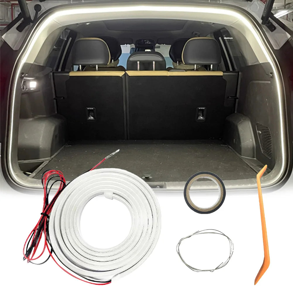 LED Car Trunk Light Strip 2/4M No Drilling Dynamic Flowing Light Strip Car Trunk Ambient Lighting Strip for Truck Trunk Decor