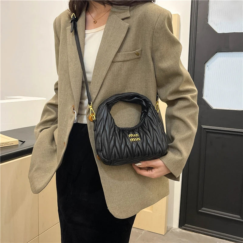 Luxury Brand Elegant Leather Messenger Bag For Ladies, Crossbody Shoulder Function Famous Designer Handbag