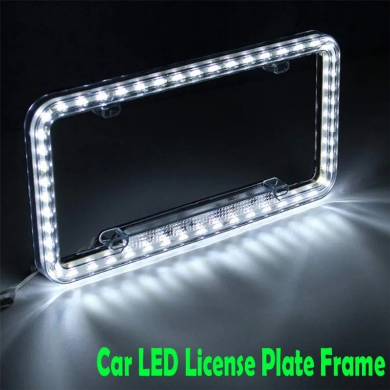 Car License Plate Frame 12V LED Lighting Acrylic U.S. Standard Car Led Luminous License Plate Frame for All Cars