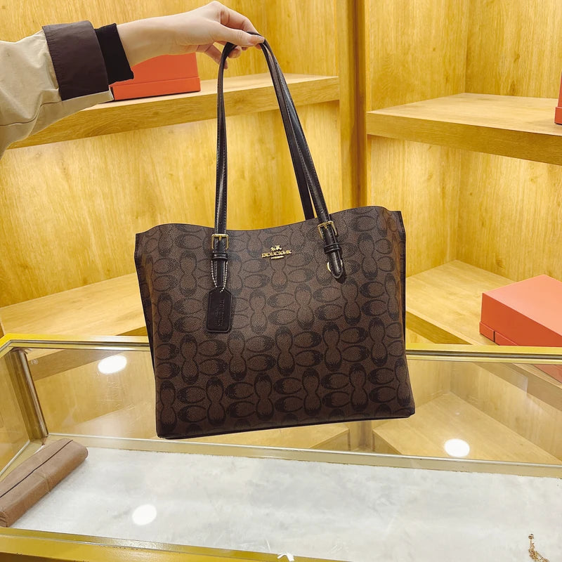 Fashionable Solid Color Shopper Bag - Large Capacity Commuter Tote With Elegant Minimalist Design And Premium Leather Trim