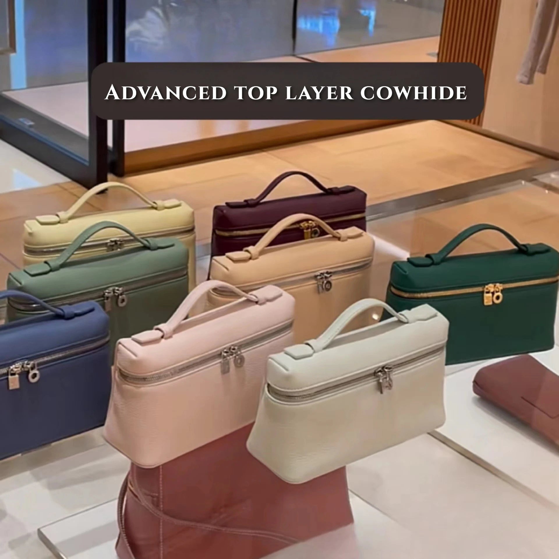 Luxury Handmade Leather Crossbody Bag Women's Chic Shoulder Box Purse Lunch Tote Celebrity Inspired