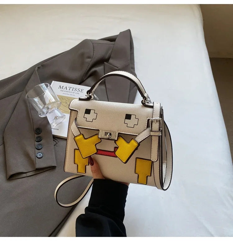 Vintage Distressed Leather Messenger Bag Multi-Pocket Crossbody Purse for Women Retro Shoulder Tote, Textured Day-to-Night Bag