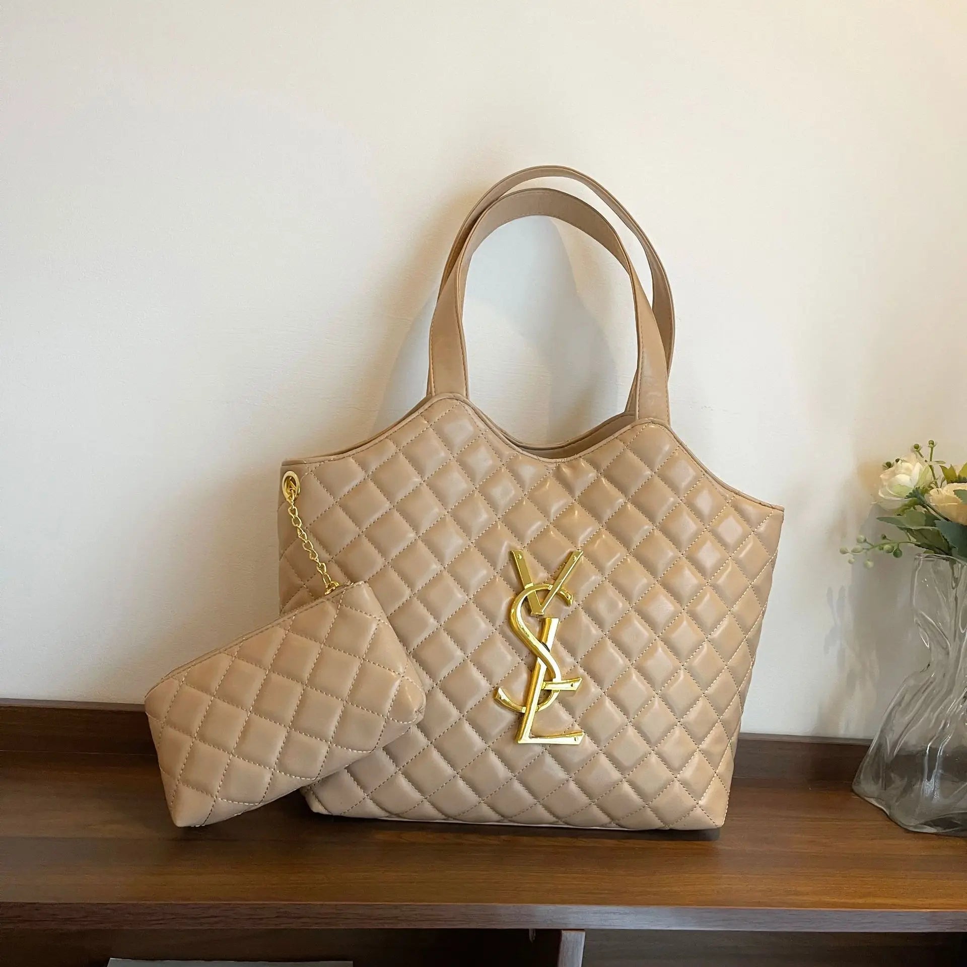 2025 New Women's Tote Bag Diamond Quilted Mother Daughter Purse, Retro Handheld Shoulder Bag, Spacious & Stylish, Casual/Office