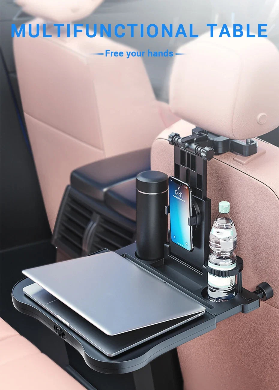 Car Back Seat Foldable Table Tray Tablet Laptop Holder Auto Seat Back Desk Tissue Box Cup Phone Holder Folding Table NEW
