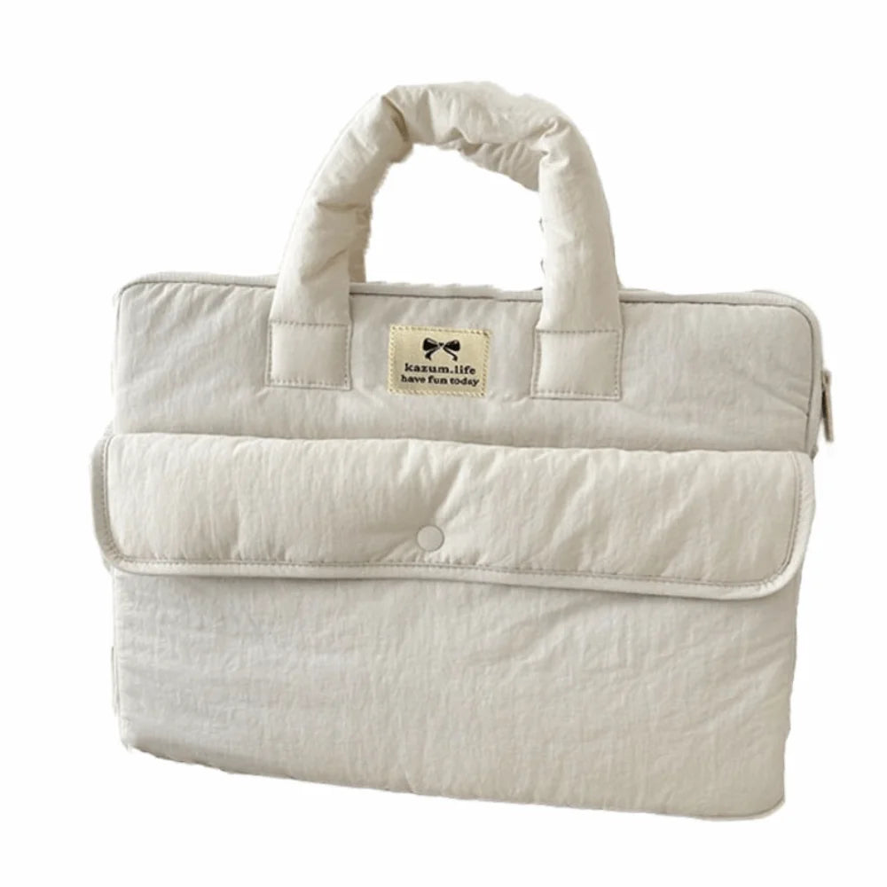 Simple 15.6inch Portable Laptop Bags Bow with Handle Laptop Case Soft Material Cute Notebook Sleeve Women's Bag