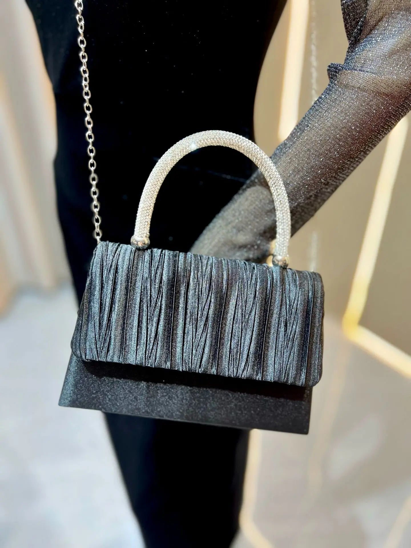 Luxury Handbags Women Bags Designer Evening Bags 2025 Fashion Shoulder Bags Dinner Party Purse Metal Handle Pouch Sac