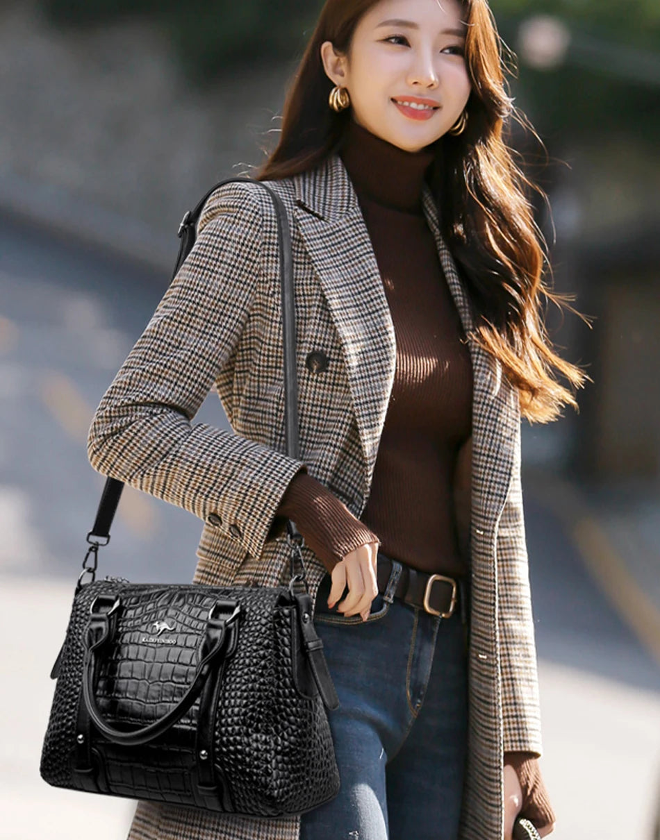 Luxury Designer Handbag Brand High Quality Soft Leather Shoulder Crossbody Bag for Women Bag Large Capacity Leisure Handbag 2024