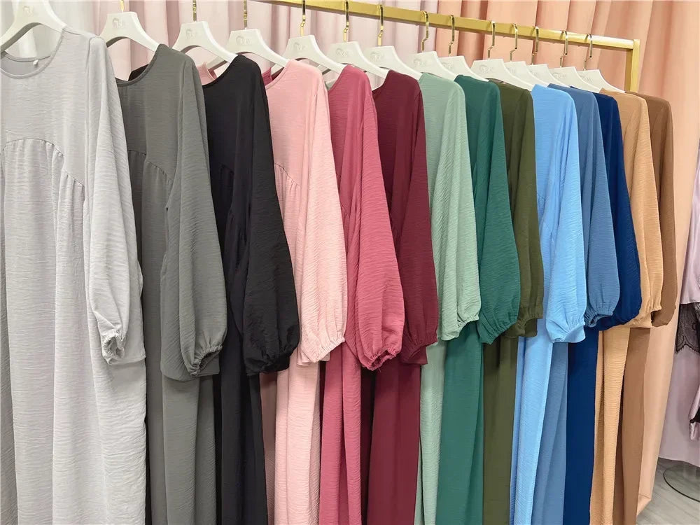 Muslim Dress 16 Colors Lastest Abaya Design Long  Femme Robe For Women Ramadan Eid Mubarak Prayer Clothes