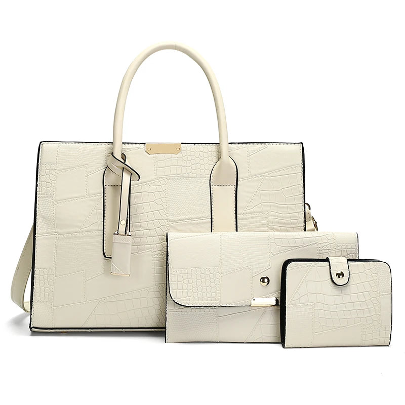 Large Capacity Shopping Bag for Daily Commuting Hand Bags Luxury Shoulder Bags Splicing Pu Leather Handbags Caual Tote New Sac