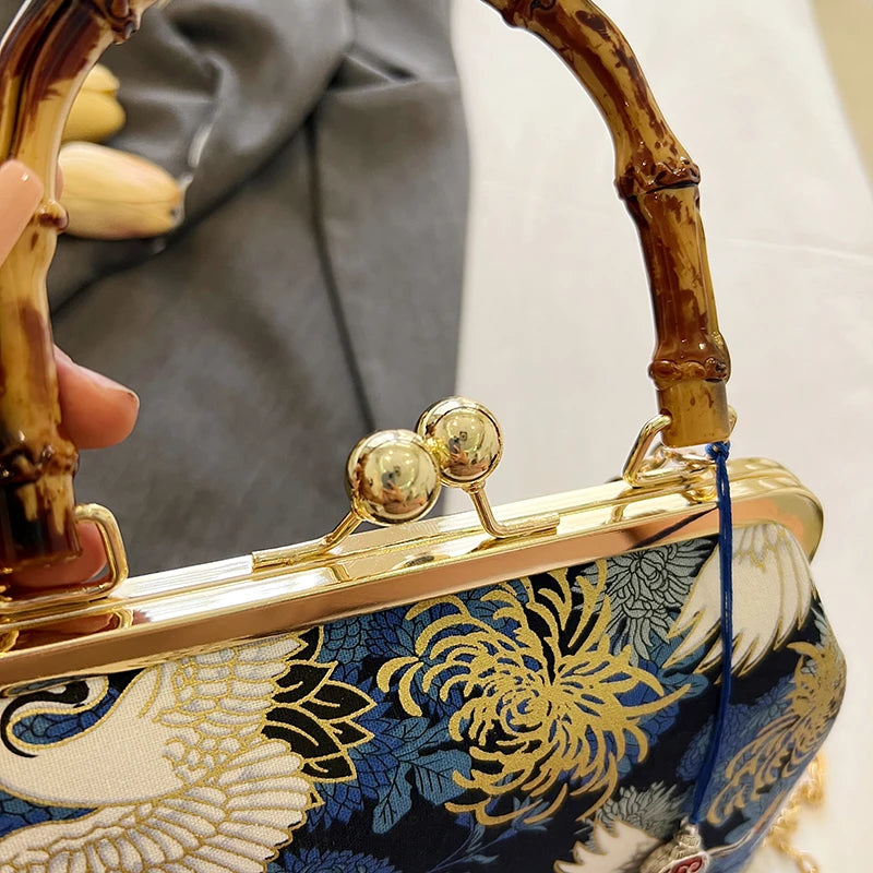 Luxury Evening Clutch Bag For Women Bride Wedding Clutch Purse Chain Shoulder Bags Small Party Handbag Rattan Handle Handle Tote