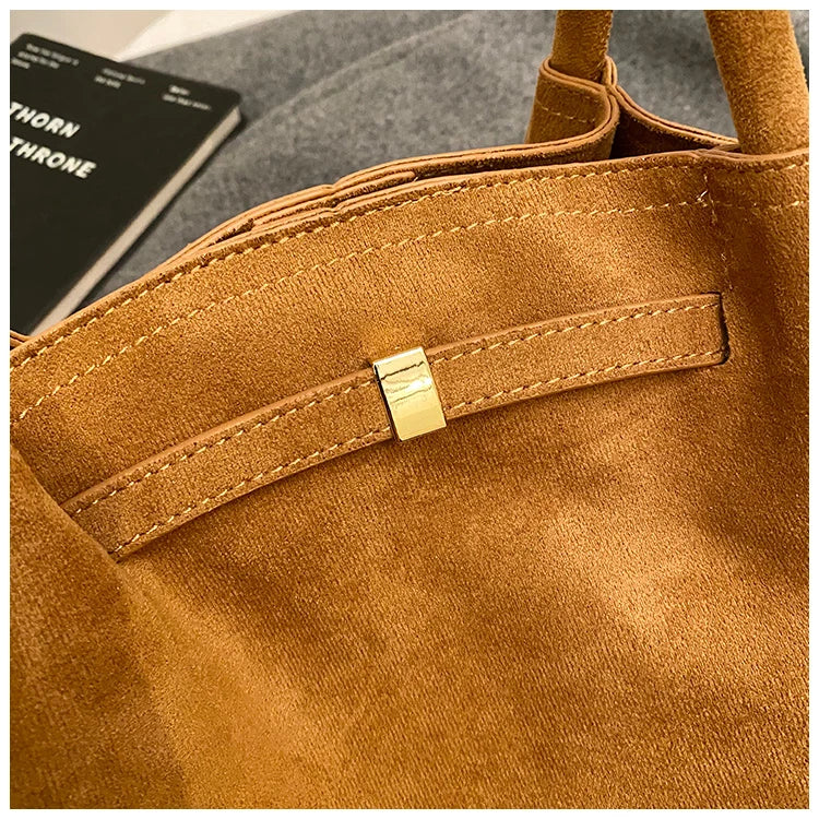 Large Nubuck Leather Tote Bags Ladies Shoulder Bag for Women Autumn Winter New Korean Fashion Y2K Retro Handbags and Purses