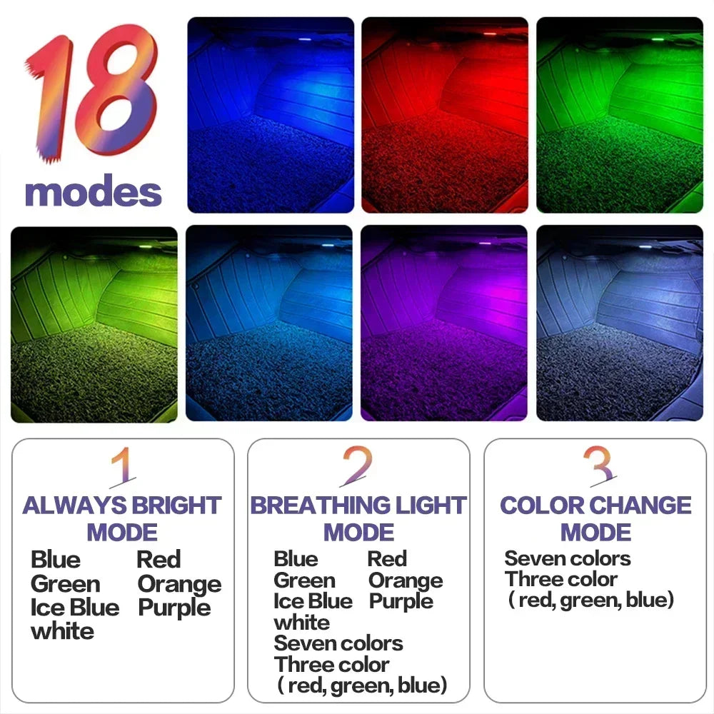 LED Car Footwell Light RGB Atmosphere Lamp Interior Decorative For VW Golf 6 MK6 EOS Sharan 7N Touareg 7L 7P Passat B5 B6 Arteon