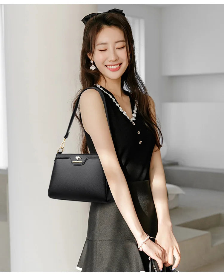 Fashionable Urban Women's Crossbody Bag Single Shoulder Bag Small Square Bag Stylish Mom Bag PU Material Medium Size Zipper O...