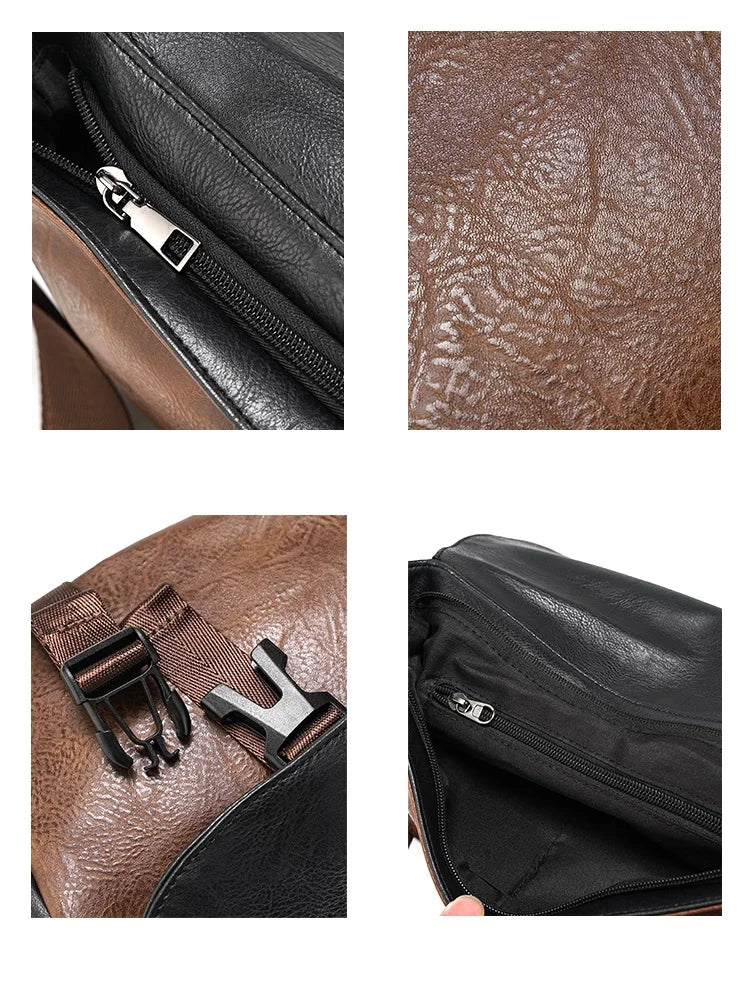 Trendy Men's Retro Small Satchels Bag Versatile Commuting Shoulder Bags New Fashion Postman Bags For Cool Boys