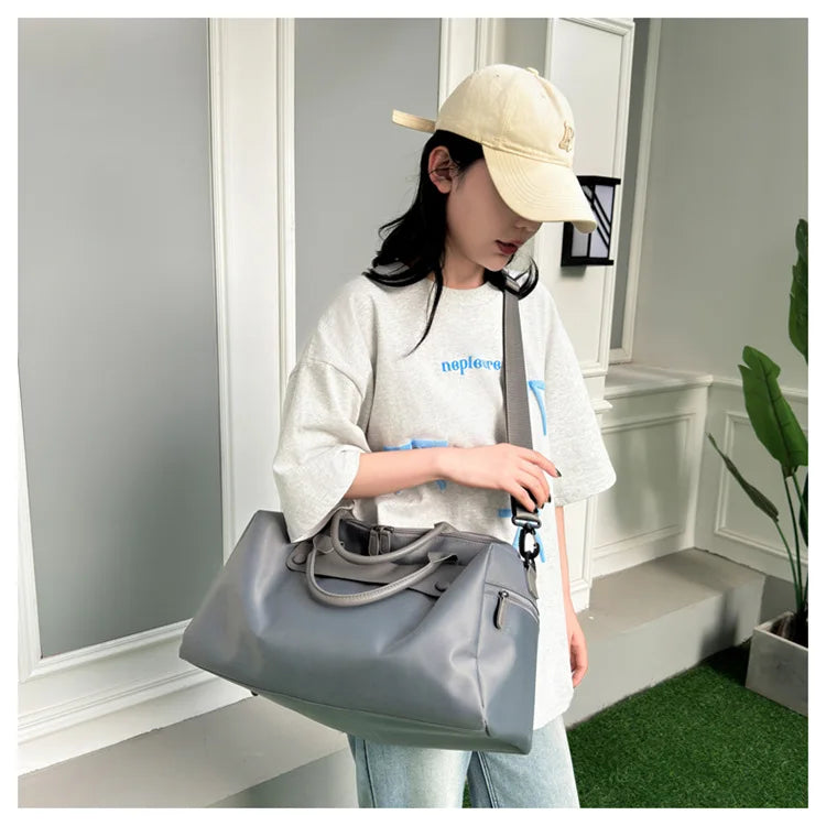 Sports Gym Bag for Women Travel Duffle Bag with Shoe Compartment & Wet Pocket Fitness Weekender Overnight Luggage Yoga Bag