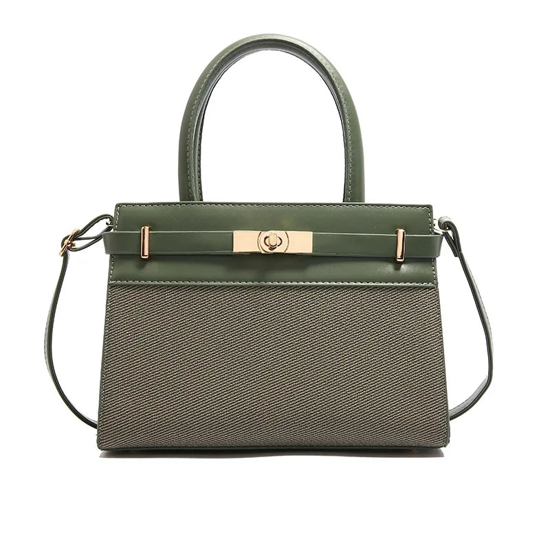 2025 Trapezoid Profile Purse | Twist-Lock Flap Shoulder Bag | Convertible Carry Crossbody with Top Handle