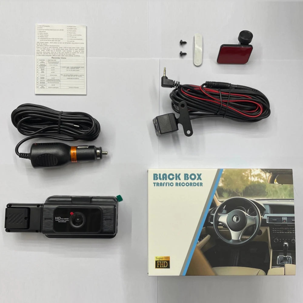 Dash Cam HD 1080P for Car DVR 3CH 360 Camera 24H Parking Monitor & GPS Night Vision Auto Video Recorder 128Gmax Vehicle DVR