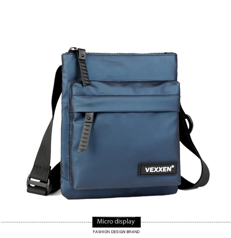 Messenger Sling Bags For Men Casual PU Leather Zipper Crossbody Pouch Simple Mini Crossbody Phone Bag Male Side Shoulder Bag