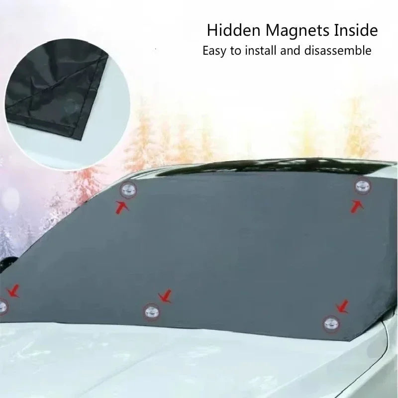 Magnetic Car Front Windscreen Cover Automobile Sunshade Cover Car Windshield Snow Sun Shade Waterproof Car Cover 210 120cm