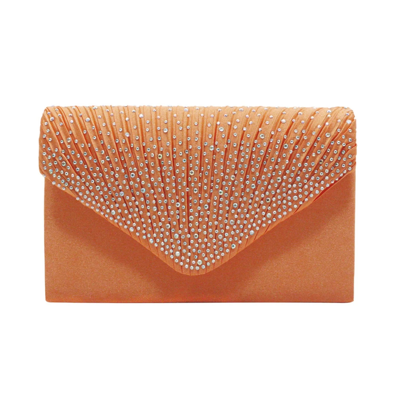 Women's  Luxury Silk Evening Clutch Bag - Elegant Women’s Prom/Wedding Handbag with Detachable Chain Strap & Secure Closure