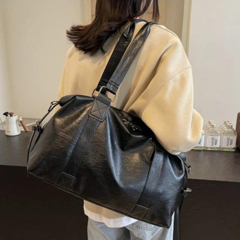 Fashion Tote Bag Leather Women Bag Simplicity Handbag Solid Vintage Shoulder Messenger Bag for Ladies