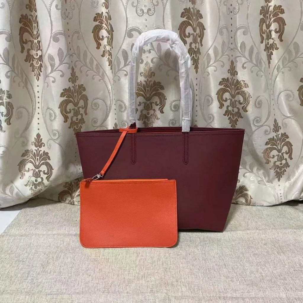 Large Capacity Fashionable Simplistic French Crocodile Ladies Shoulder Bag Double Sided Color Block Handbag Tote Bag