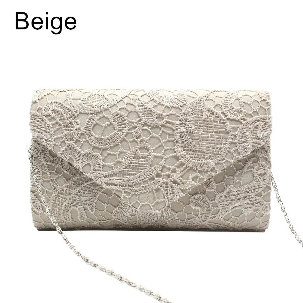 Ladies Lace Wedding Wallet Evening Party Purse Handbags Clutch Bag Messenger Bag