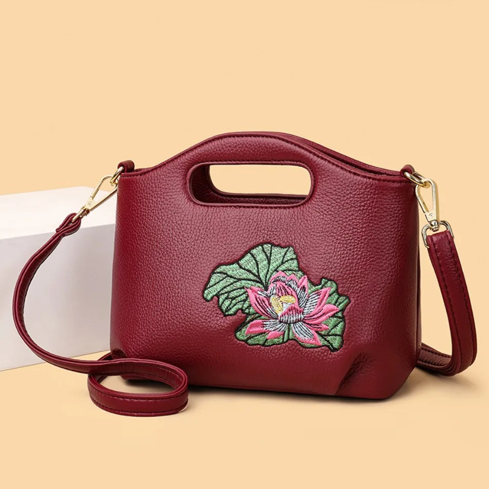 Retro Knurling Women Soft Pu Leather Top-Handle Bags Luxury Shoulder Crossbody Bags High Quality Purses and Handbags Sac A Main