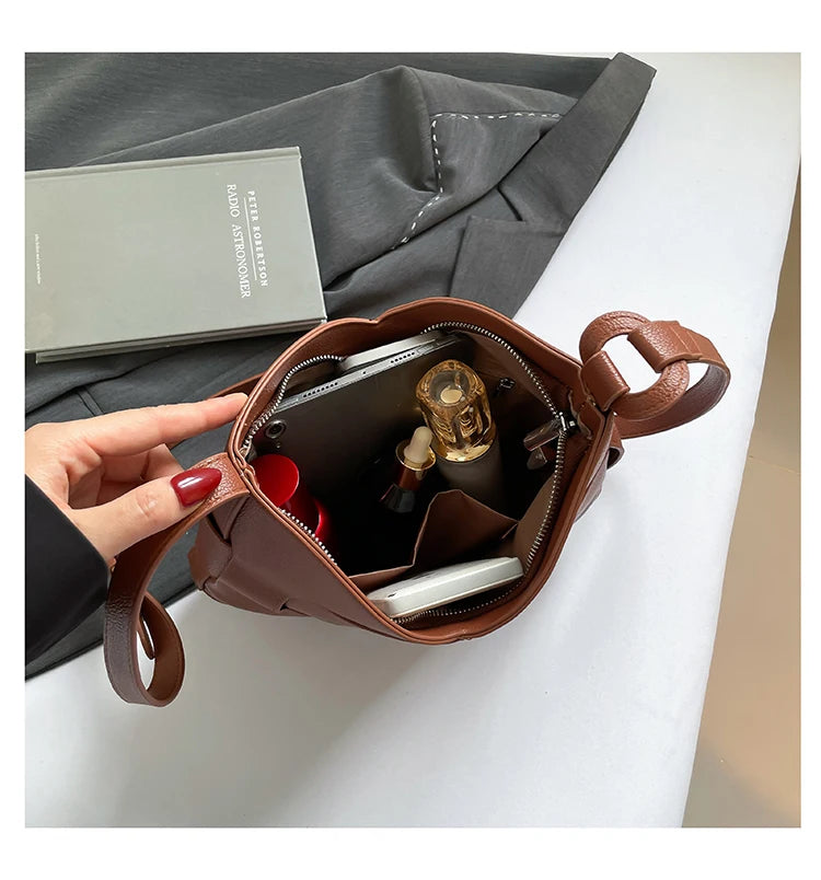 Luxury Designer Bag Fashion Women's PU Leather Shoulder Bag Minimalism Solid color Crossbody Bags for Women Ladies Handbag