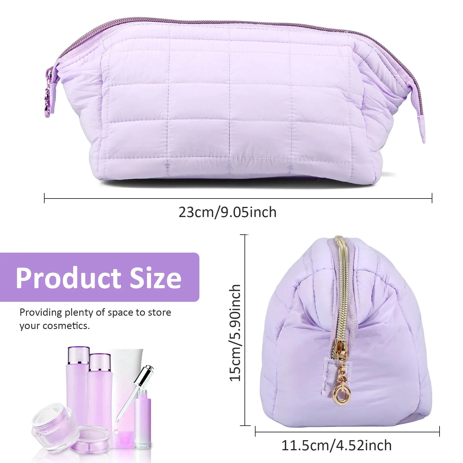 Makeup Bags Large Capacity Travel Cosmetic Bag Lightweight Toiletry Travel Bag with 3 Inner Pockets Multipurpose Makeup Pouch