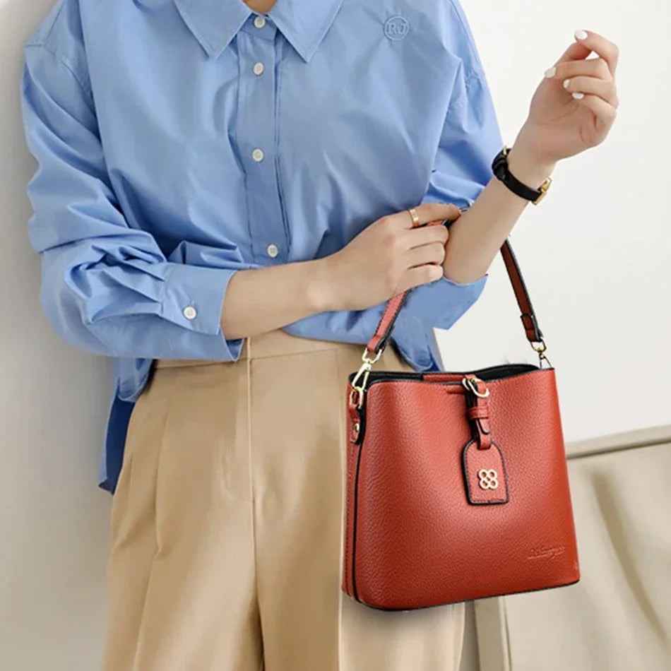 Luxury Designer High Quality Leather Women's Handbag Purses 3 Layers Multifunctional Ladies Shoulder Messenger Bags Sac Femme