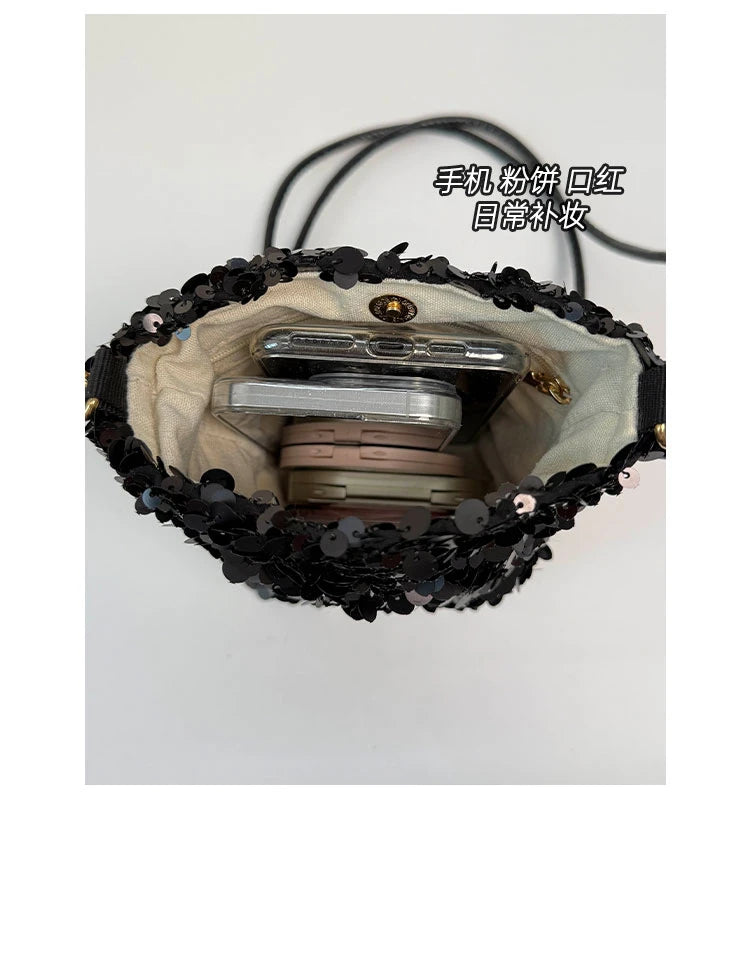 2025 New Large Sequined Bags for Women Are in Trend This Year – Large-Capacity Tote Bags with a Stylish Texture, Suitable as Sho