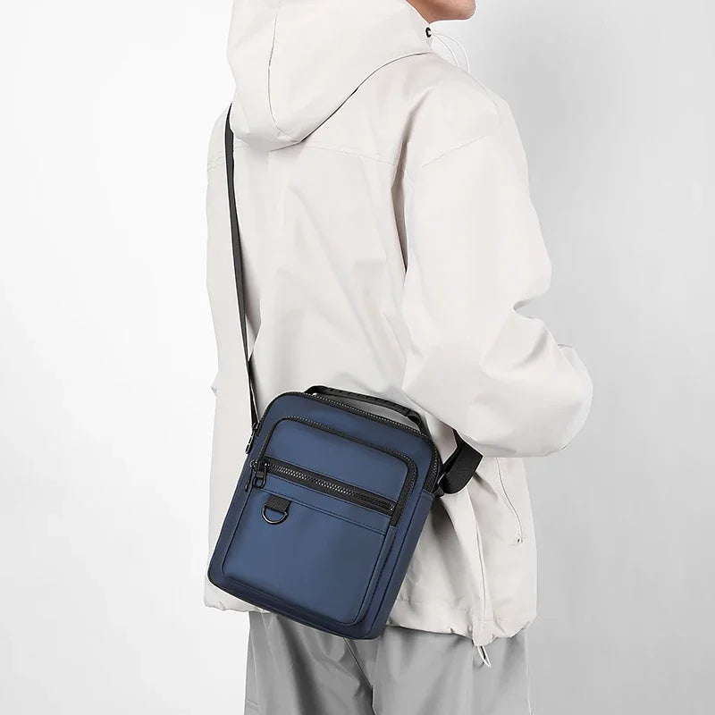 Messenger Sling Bags for Men Casual Oxford Small Zipper Crossbody Pouch Simple Mini Crossbody Phone Bag Male Side Shoulder Bag