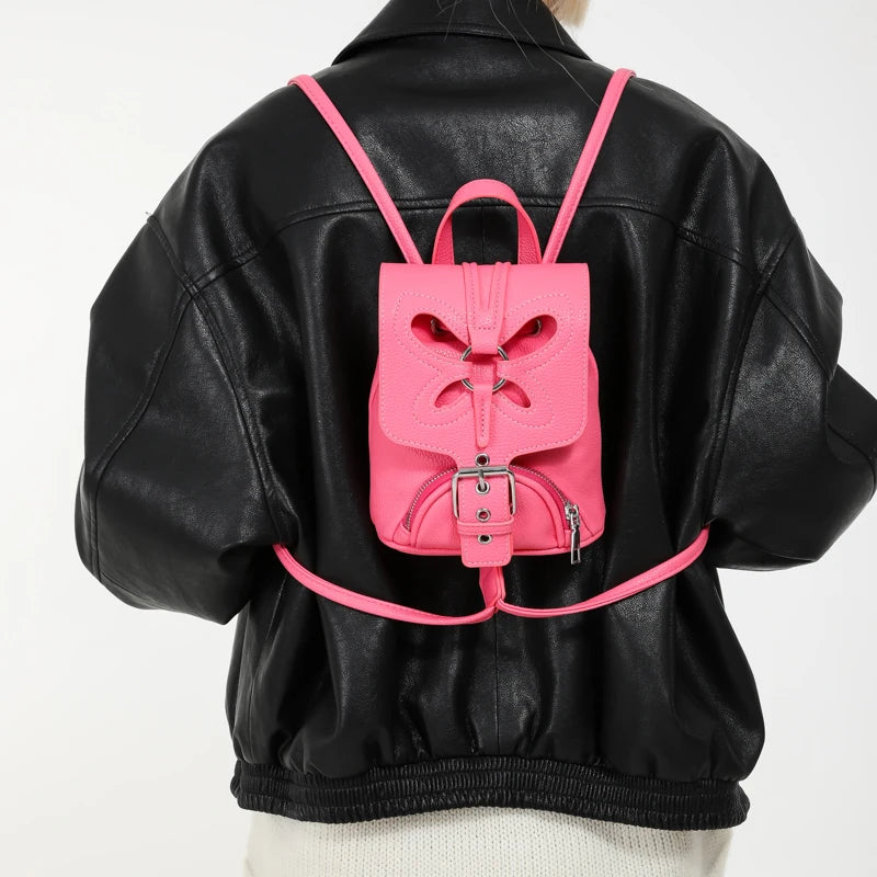 Korean Fashion Backbag Casual Travel Bag Classic Flower Backpack 2024 Pu Leather Women Bags Foreign Trade Bag Women'S Backpack