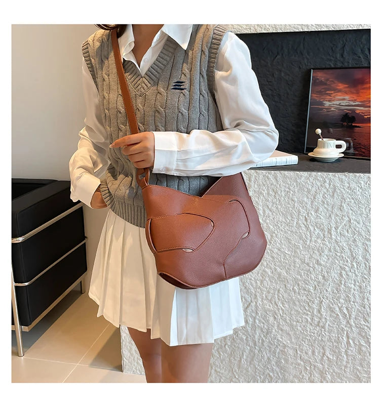 Luxury Designer Bag Fashion Women's PU Leather Shoulder Bag Minimalism Solid color Crossbody Bags for Women Ladies Handbag